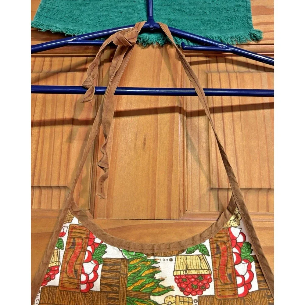 Vtg Homecare Kitchen Mates Bib Apron Vegetable Basket Tomato Mushroom Cabbage